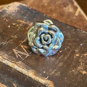 Sterling Rose Flower Ring